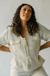 The Mariska Gauze Button Up Blouse in Cloud