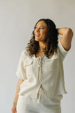 The Mariska Gauze Button Up Blouse in Cloud