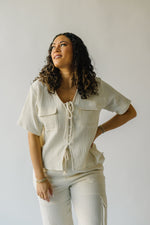 The Mariska Gauze Button Up Blouse in Cloud