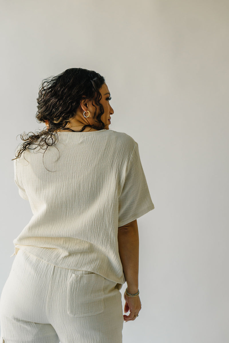 The Mariska Gauze Button Up Blouse in Cloud