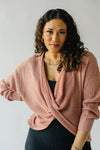 The Justine Twist Front Sweater in Rose