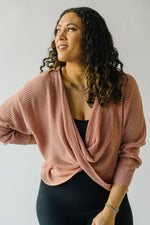 The Justine Twist Front Sweater in Rose