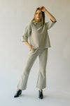 The Florence Collared Top in Patterned Grey