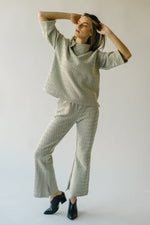 The Florence Collared Top in Patterned Grey