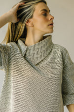The Florence Collared Top in Patterned Grey