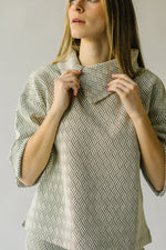 The Florence Collared Top in Patterned Grey