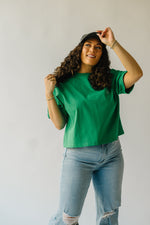 The Smile Embroidered Tee in Green