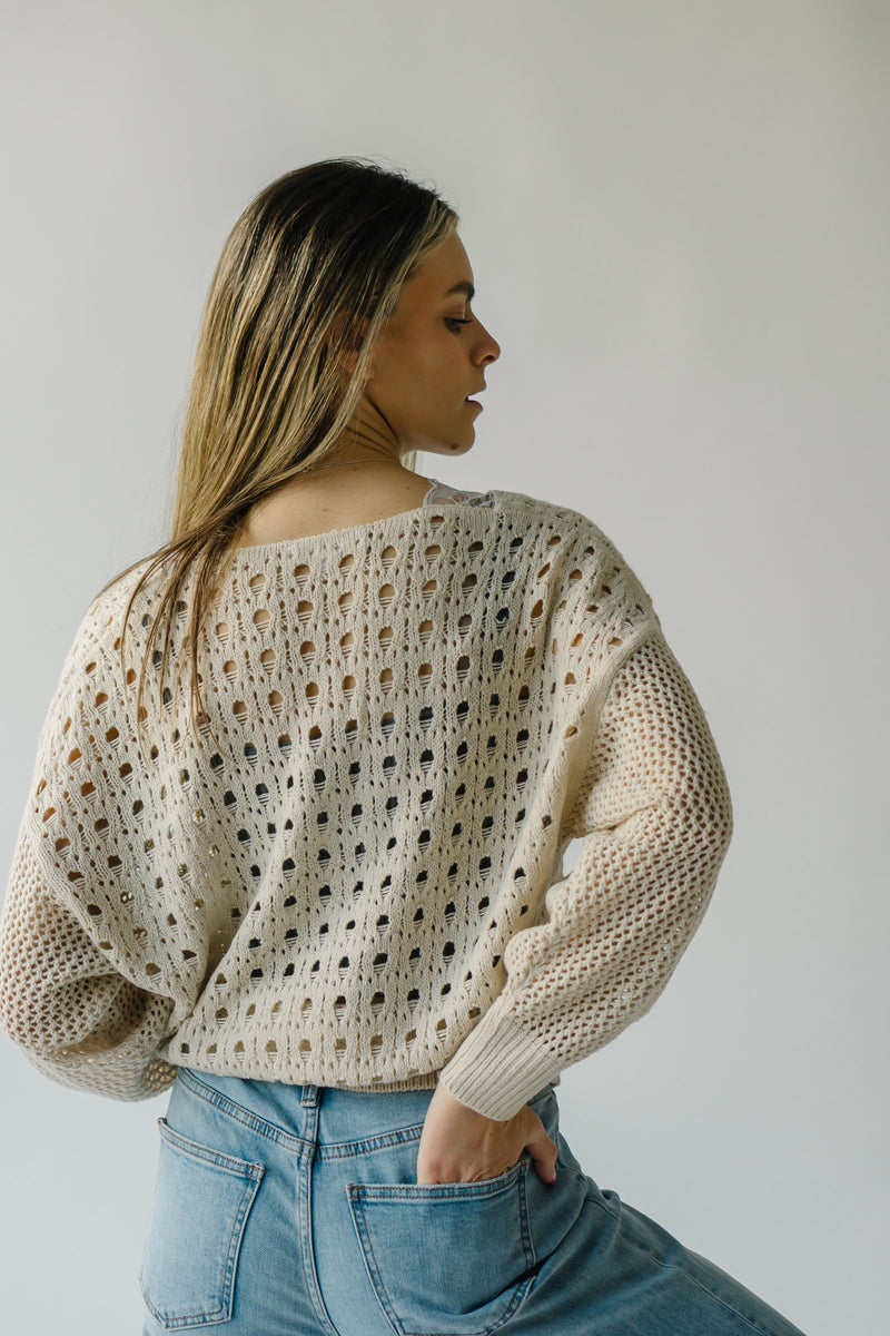 The Bruner Lace Detail Sweater in Cream