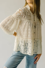 The Trey Lace Detail Blouse in Cream