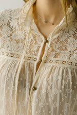 The Trey Lace Detail Blouse in Cream
