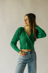 The Amira Double Breasted Cardigan in Green