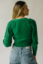 The Amira Double Breasted Cardigan in Green
