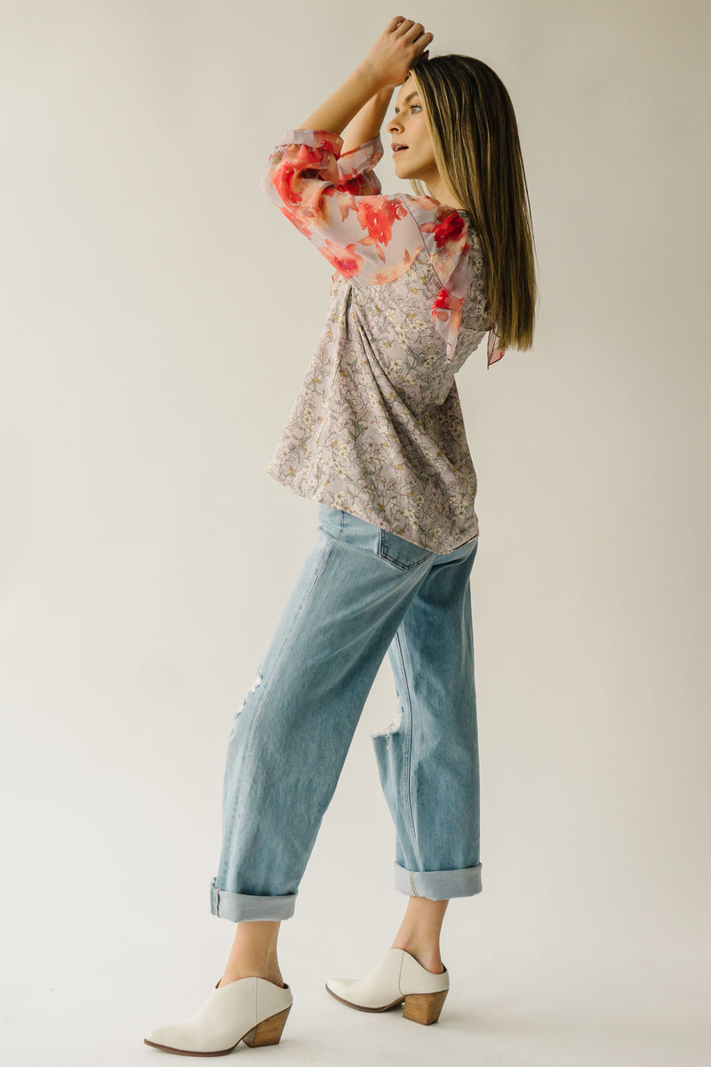 The Rubie Ruffle Detail Blouse in Lavender