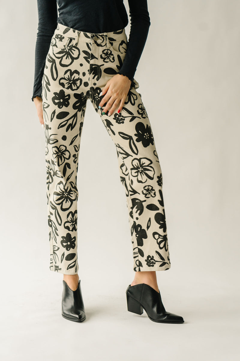 The Kearney Floral High Waisted Pant in Cream