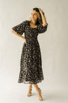 Piper & Scoot: The Kirkwood Floral Smocked Dress in Charcoal