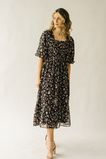 Piper & Scoot: The Kirkwood Floral Smocked Dress in Charcoal