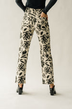 The Kearney Floral High Waisted Pant in Cream
