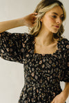 Piper & Scoot: The Kirkwood Floral Smocked Dress in Charcoal