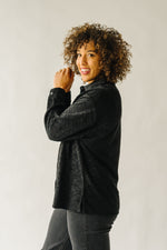 The Warrensburg Textured Button Up Blouse in Black
