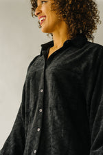 The Warrensburg Textured Button Up Blouse in Black