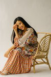 The Karanda Long Sleeve Patterned Dress in Ivory