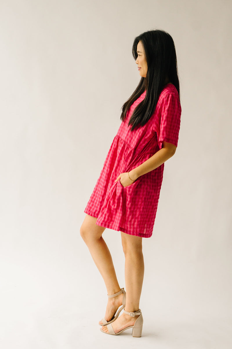 The Jules Gingham Dress in Fuchsia