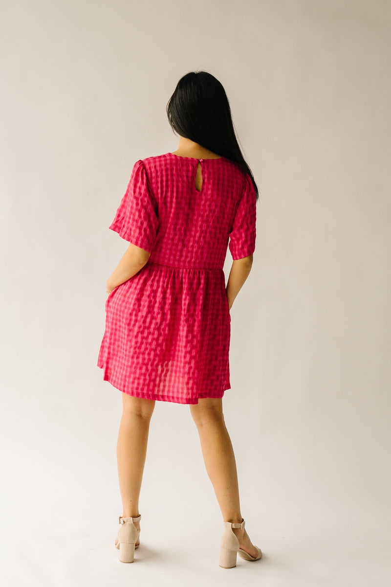 The Jules Gingham Dress in Fuchsia