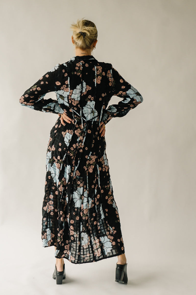 Free People: Back At It Maxi Dress in Black Combo