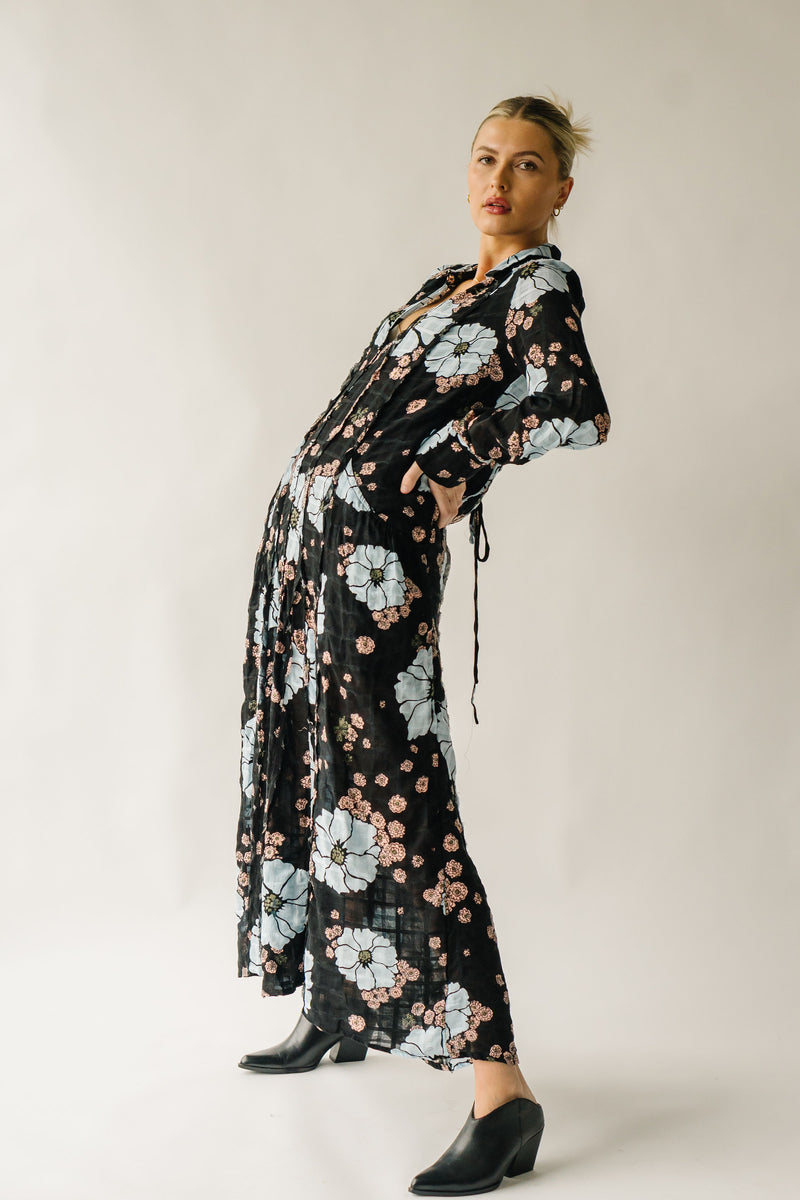 Free People: Back At It Maxi Dress in Black Combo