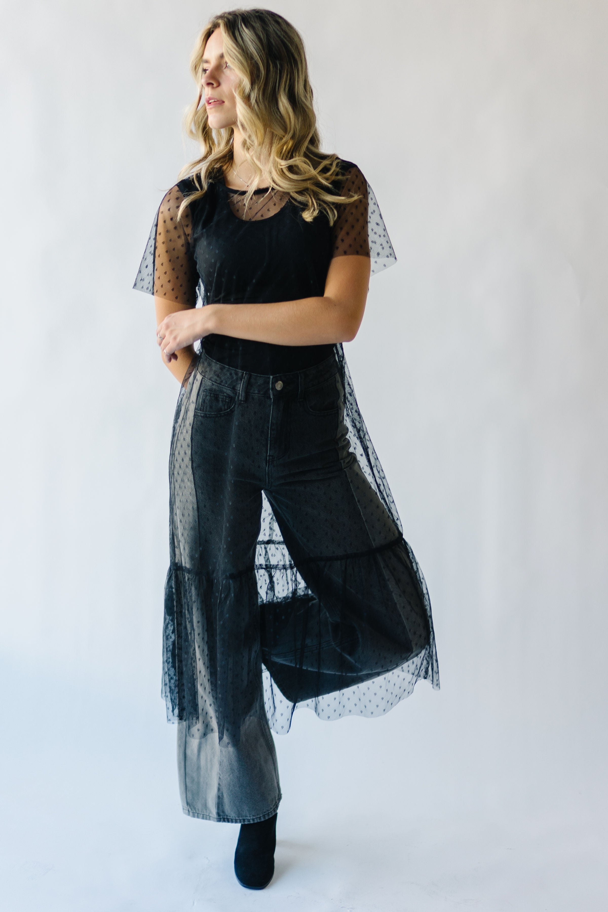 The Lyons Mesh Layered Top in Black – Piper & Scoot