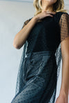 The Lyons Mesh Layered Top in Black