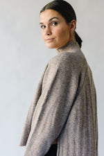 The Velma Mock Neck Sweater in Warm Taupe