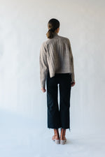 The Velma Mock Neck Sweater in Warm Taupe