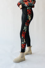 The Gadot Floral Detail Jogger in Black Multi