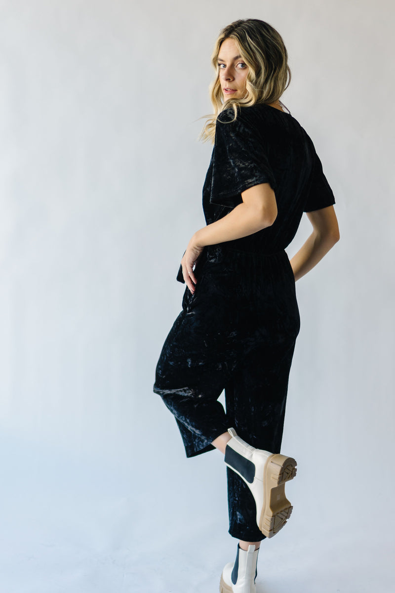 Piper & Scoot: The Martina Velvet Jumpsuit in Black