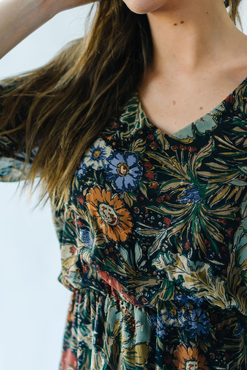 Piper & Scoot: The Wesley Midi Dress in Moody Floral
