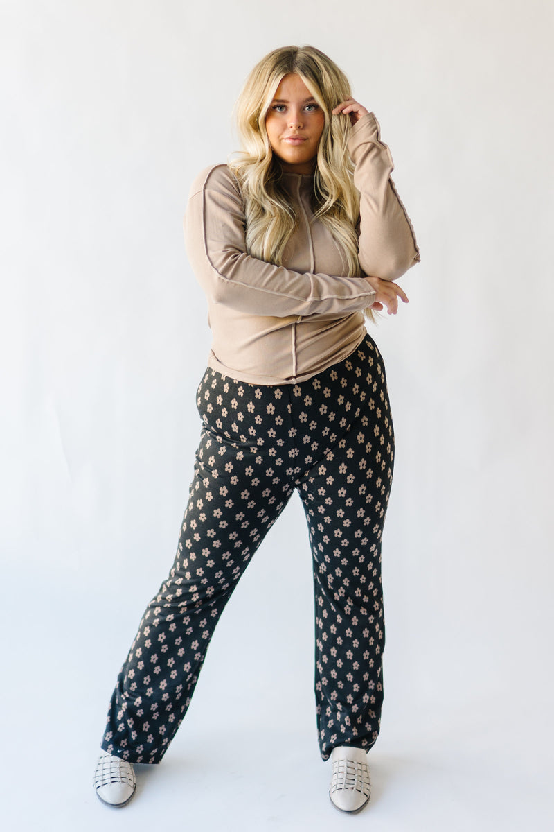 The Sonia Daisy Print Pants in Black