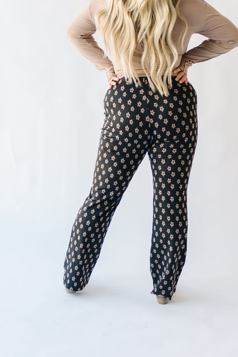 The Sonia Daisy Print Pants in Black