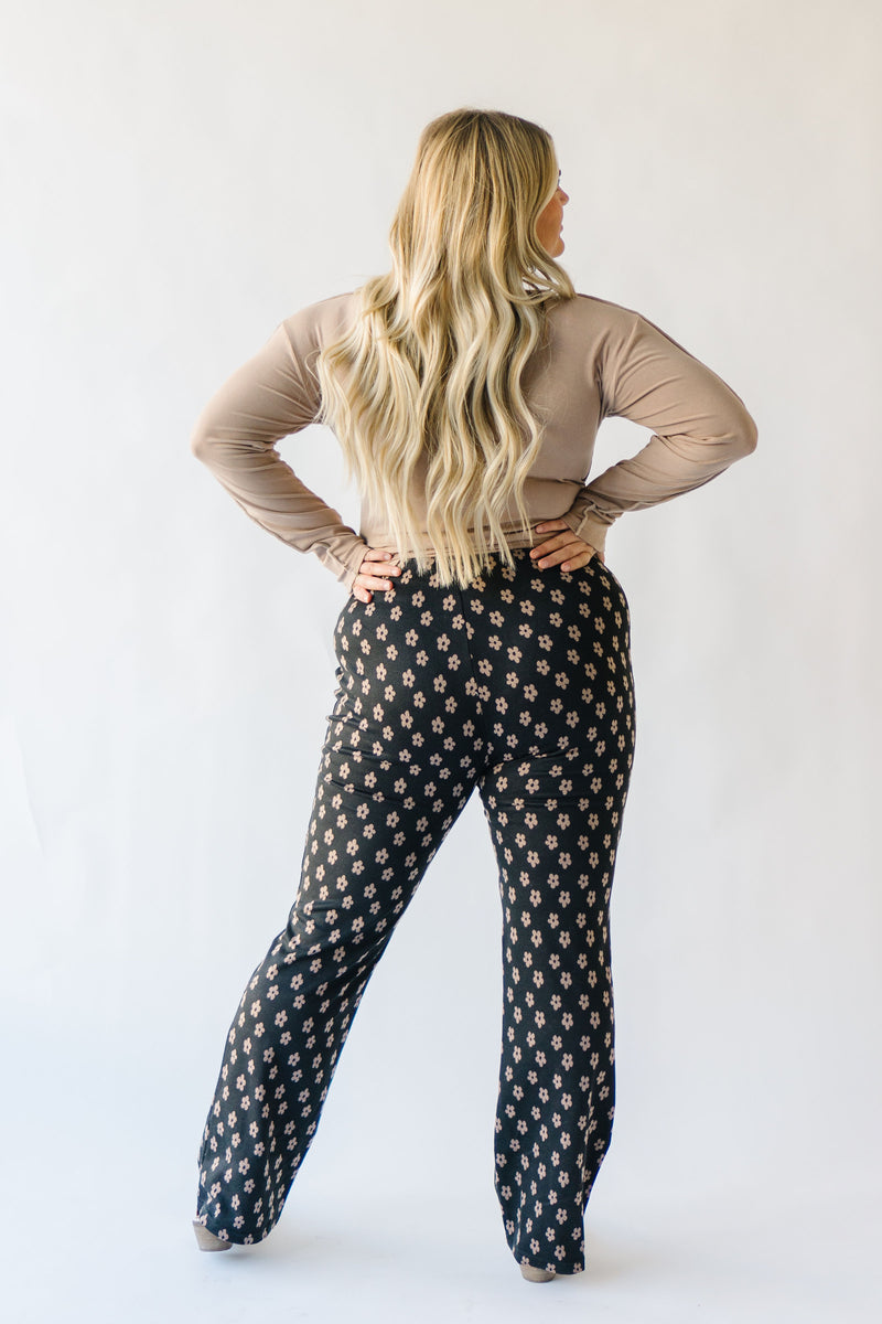 The Sonia Daisy Print Pants in Black