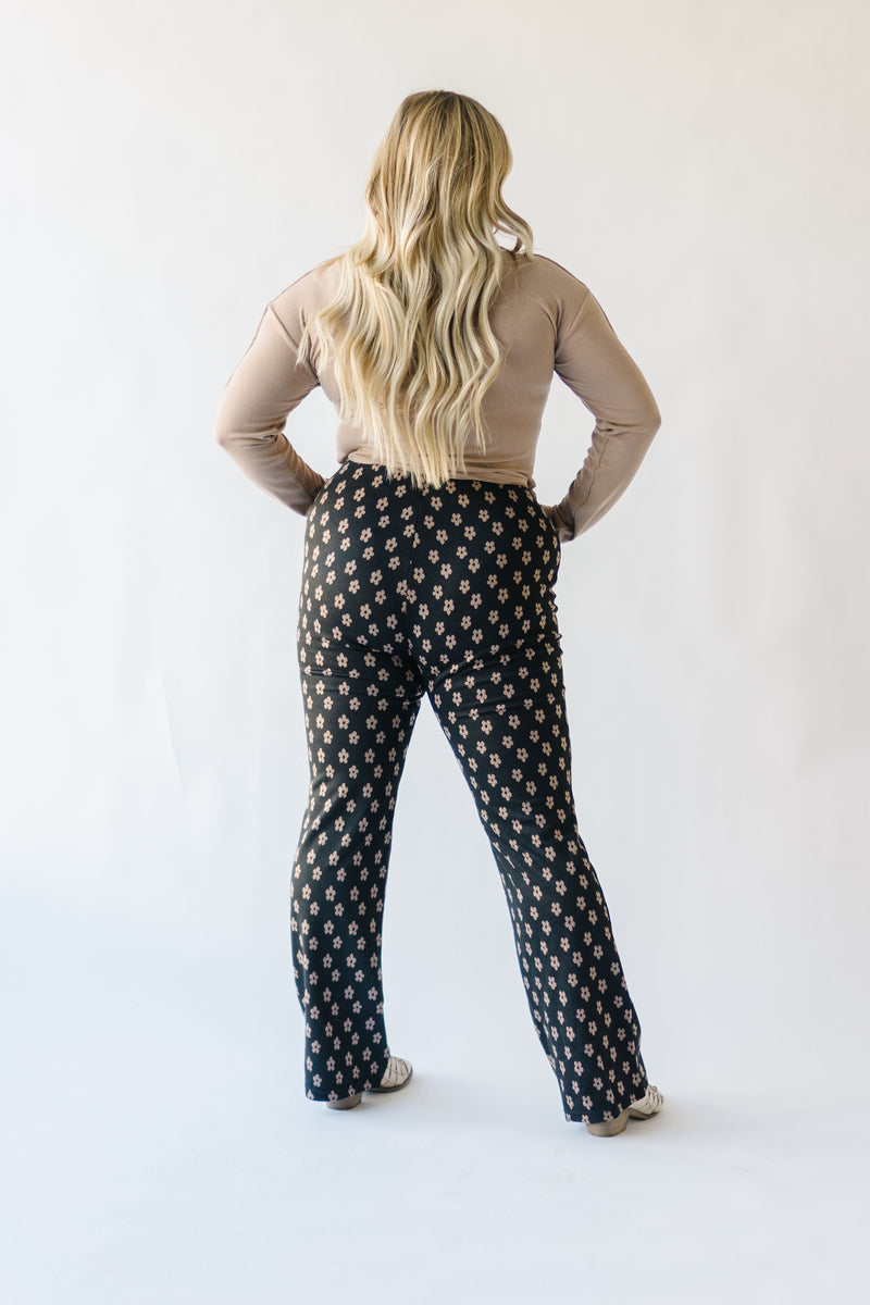 The Sonia Daisy Print Pants in Black