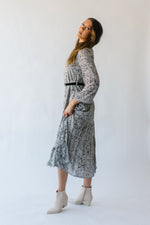The Odom Belted Maxi Dress in Grey