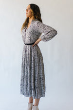 The Odom Belted Maxi Dress in Grey