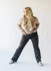 The Sonia Daisy Print Pants in Black