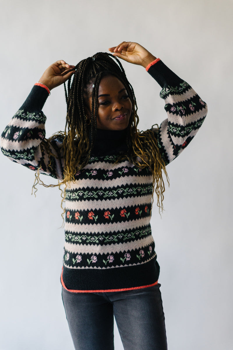 The McCarthy Patterned Sweater in Black + White