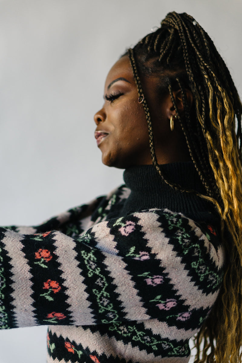 The McCarthy Patterned Sweater in Black + White