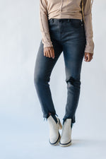 Denim: Topher High Rise Slim Straight Jean in Grey