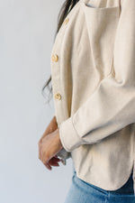The Bennie Button Up Shacket in Heather Beige