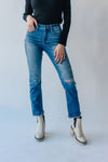 Denim: The Mercury Mid Rise Slim Straight Jean in Medium Blue