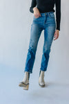 Denim: The Mercury Mid Rise Slim Straight Jean in Medium Blue