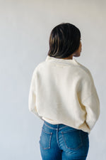 The Sonya V-Neck Ribbed Knit Sweater in Cream